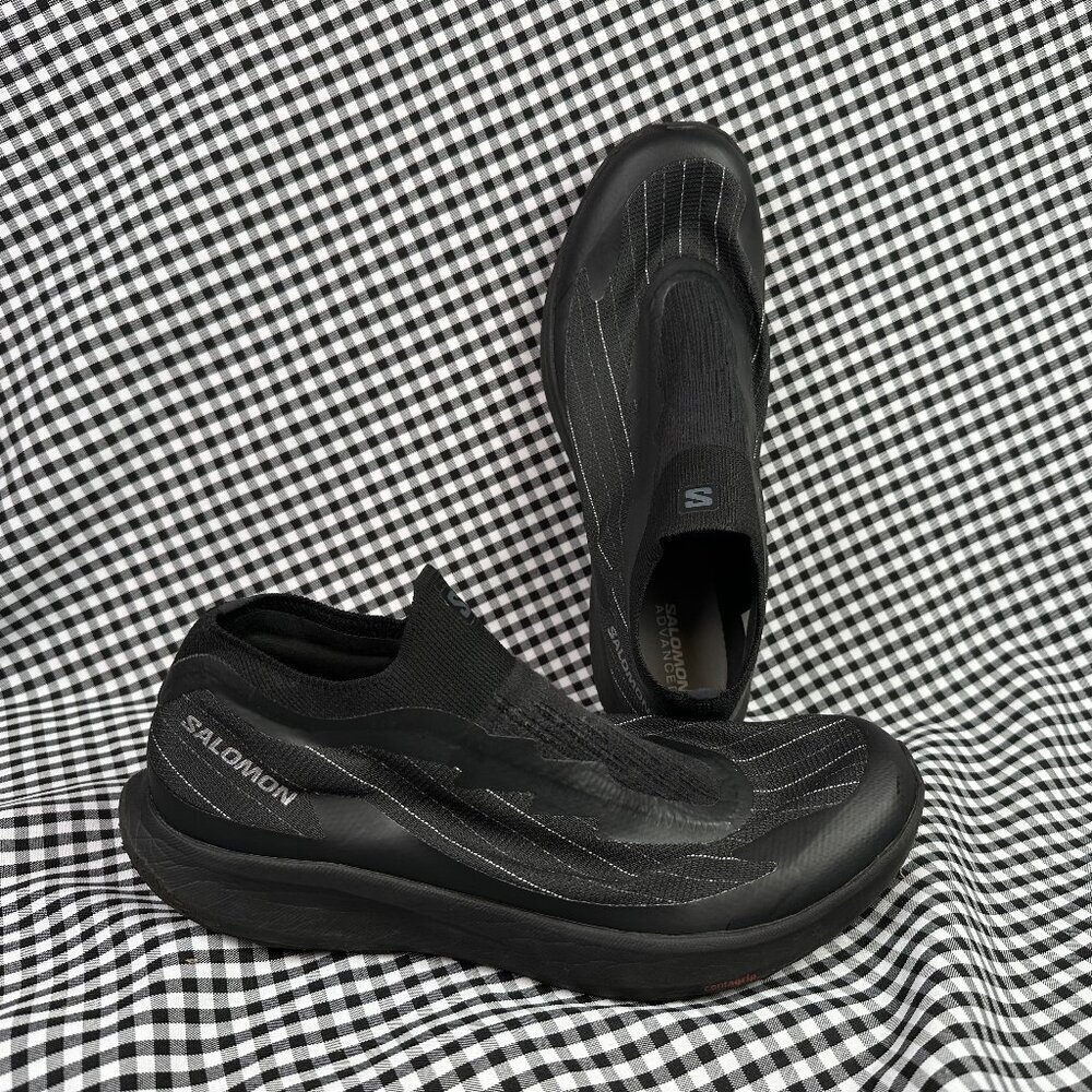 Salomon Pulsar Reflective Advanced All Black Slip On Sneaker Shoe Women's 9.5